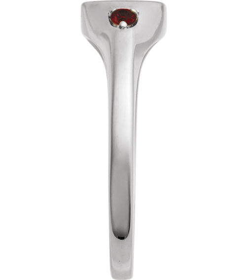 72463 Ring Set Sterling Silver Natural Mozambique Garnet Round 2 Mm Polished Natural Mozambique Garnet Signet Ring