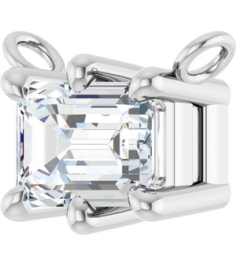 88774 Necklace Center Set Platinum Emerald Lab-Grown Diamond 6 X 4Mm 58 Ct Si, Ghi Polished 58 Ct Lab-Grown Diamond 6-Prong Solitaire Necklace Center