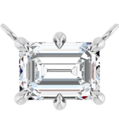 88774 Necklace Center Set Platinum Emerald Lab-Grown Diamond 7 X 5Mm 1 Ct Si, Ghi Polished 1 Ct Lab-Grown Diamond 6-Prong Solitaire Necklace Center