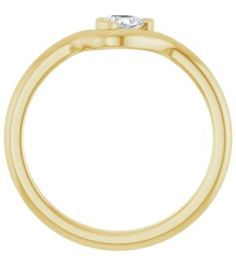 126941 Ring Set 14K Yellow Natural Diamond Pear 4.5 X 3 Mm Polished 16 Ct Natural Diamond Solitaire Ring