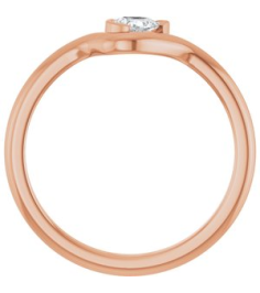 126941 Ring Set 14K Rose Natural Diamond Pear 4.5 X 3 Mm Polished 16 Ct Natural Diamond Solitaire Ring