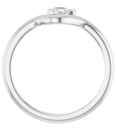 126941 Ring Set Platinum Natural Diamond Pear 4.5 X 3 Mm Polished 16 Ct Natural Diamond Solitaire Ring