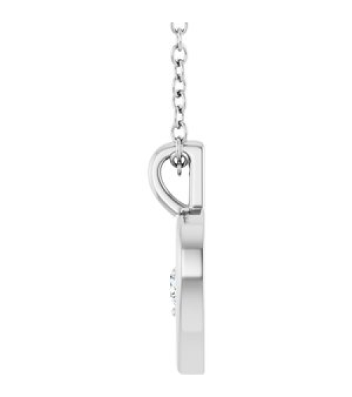 88760 Pendant Set Platinum Round Natural Diamond 3Mm 110 Ct Si2-Si3, G-H Polished 110 Ct Natural Diamond Heart Pendant