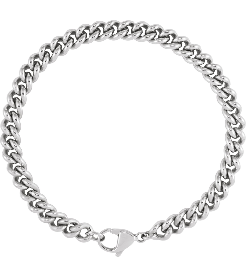 Ch1272 Stainless Steel Curb 6.3 Mm 8 In Lobster Clasp Polished Curb Chain Bracelet