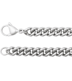 Ch1272 Stainless Steel Curb 6.3 Mm 8 In Lobster Clasp Polished Curb Chain Bracelet