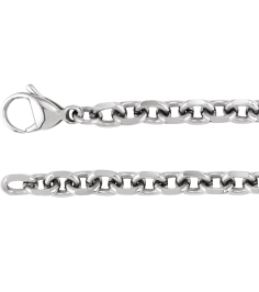 Ch1273 Titanium Cable 5.5 Mm 8 In Lobster Clasp Polished Diamond Cut Cable Chain