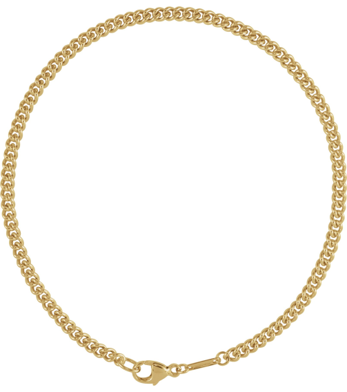 Ch1274 14K Yellow Curb 2.9 Mm 8 In Lobster Clasp Polished Curb Chain