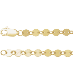 Ch1268 14K Yellow Gold Filled Mirror 4 Mm 16 In Lobster Clasp Polished Round Mirror Chain