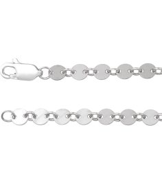 Ch1268 Sterling Silver Mirror 4 Mm 16 In Lobster Clasp Polished Round Mirror Chain
