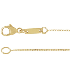 Ch1269 14K Yellow Curb .8 Mm 18 In Lobster Clasp Diamond-Cut Diamond Cut Curb Chain