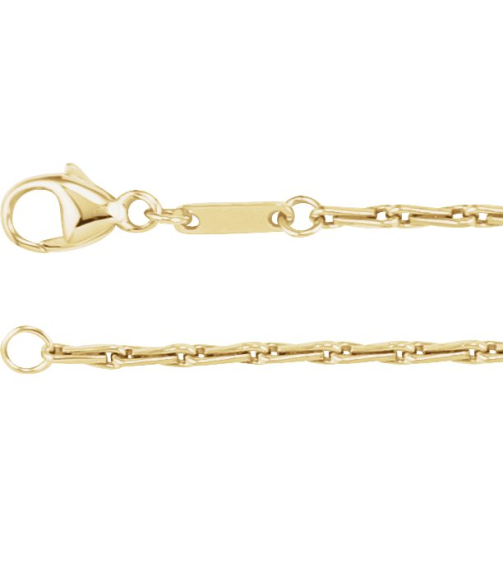 Ch1270 14K Yellow Barleycorn 1.5 Mm 24 In Lobster Clasp Polished Barleycorn Chain