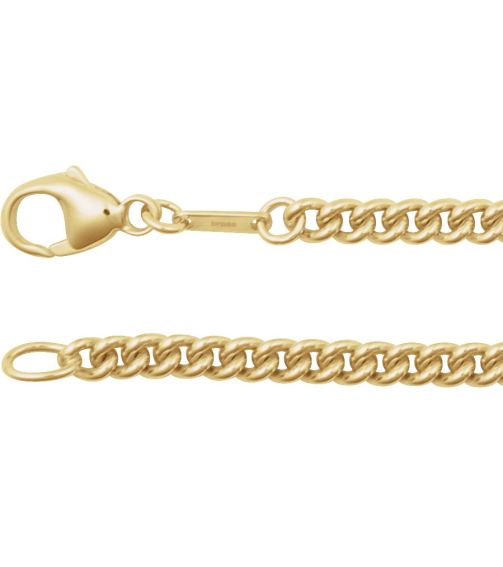 Ch1276 14K Yellow Curb 3.4 Mm 24 In Lobster Clasp Polished Curb Chain