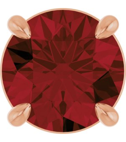 88436 Pendant Set 14K Rose Round Natural Mozambique Garnet 7 Mm Polished Natural Mozambique Garnet Solitaire Slide Pendant