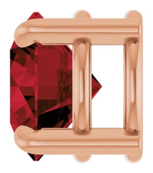 88436 Pendant Set 14K Rose Round Natural Mozambique Garnet 7 Mm Polished Natural Mozambique Garnet Solitaire Slide Pendant