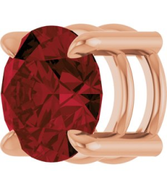 88436 Pendant Set 14K Rose Round Natural Mozambique Garnet 7 Mm Polished Natural Mozambique Garnet Solitaire Slide Pendant