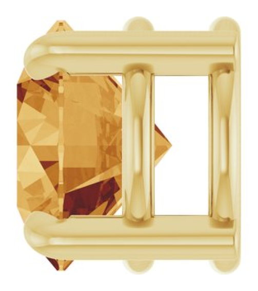 88436 Pendant Set 14K Yellow Round Natural Citrine 7 Mm Polished Natural Citrine Solitaire Slide Pendant