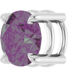 88436 Pendant Set 14K White Round Lab-Grown Alexandrite 7 Mm Polished Lab-Grown Alexandrite Solitaire Slide Pendant