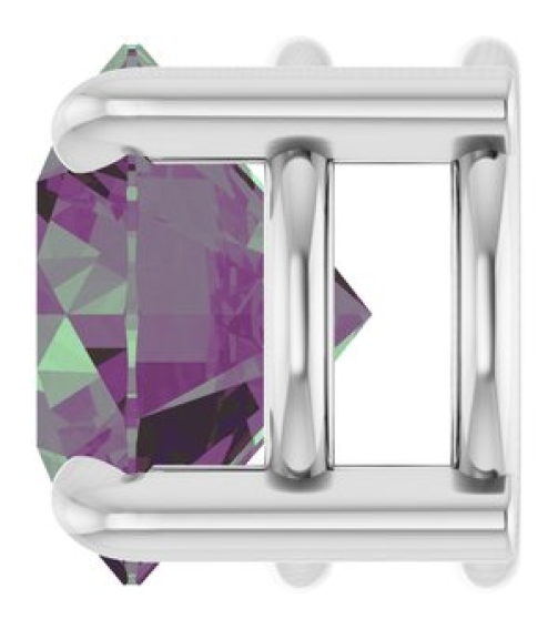 88436 Pendant Set 14K White Round Lab-Grown Alexandrite 7 Mm Polished Lab-Grown Alexandrite Solitaire Slide Pendant