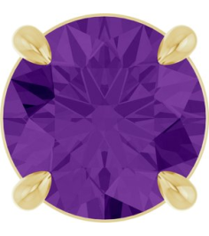 88436 Pendant Set 14K Yellow Round Natural Amethyst 7 Mm Polished Natural Amethyst Solitaire Slide Pendant