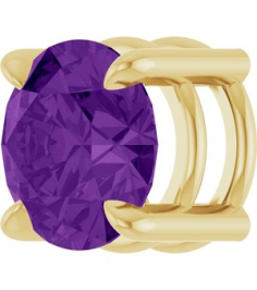 88436 Pendant Set 14K Yellow Round Natural Amethyst 7 Mm Polished Natural Amethyst Solitaire Slide Pendant