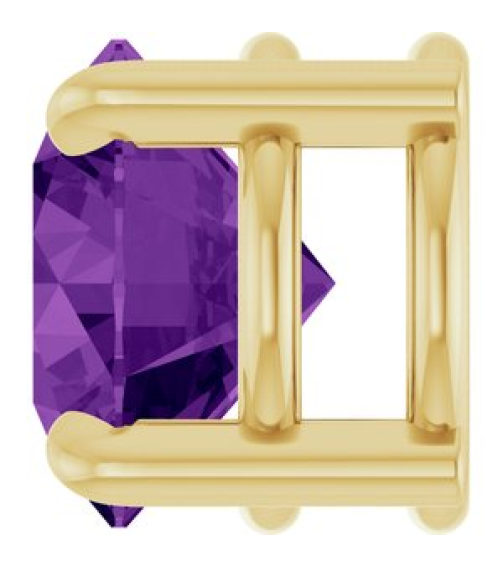 88436 Pendant Set 14K Yellow Round Natural Amethyst 7 Mm Polished Natural Amethyst Solitaire Slide Pendant