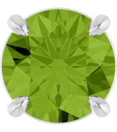 88436 Pendant Set Platinum Round Natural Peridot 7 Mm Polished Natural Peridot Solitaire Slide Pendant