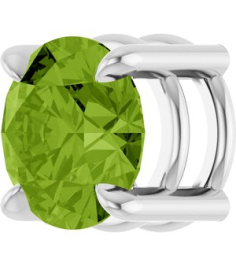 88436 Pendant Set Platinum Round Natural Peridot 7 Mm Polished Natural Peridot Solitaire Slide Pendant