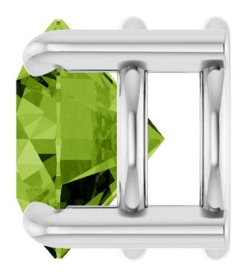 88436 Pendant Set Platinum Round Natural Peridot 7 Mm Polished Natural Peridot Solitaire Slide Pendant