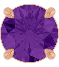 88436 Pendant Set 14K Rose Round Natural Amethyst 7 Mm Polished Natural Amethyst Solitaire Slide Pendant