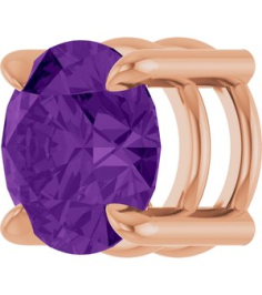 88436 Pendant Set 14K Rose Round Natural Amethyst 7 Mm Polished Natural Amethyst Solitaire Slide Pendant