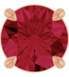 88436 Pendant Set 14K Rose Round Lab-Grown Ruby 7 Mm Polished Lab-Grown Ruby Solitaire Slide Pendant