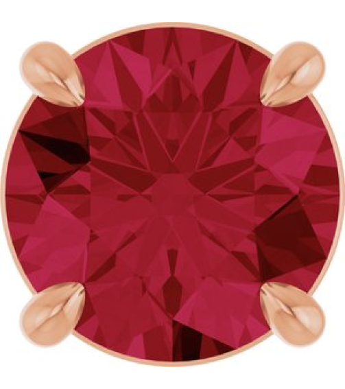 88436 Pendant Set 14K Rose Round Lab-Grown Ruby 7 Mm Polished Lab-Grown Ruby Solitaire Slide Pendant