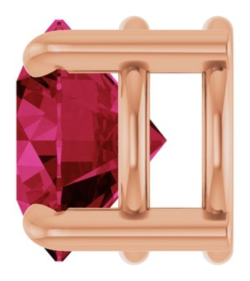 88436 Pendant Set 14K Rose Round Lab-Grown Ruby 7 Mm Polished Lab-Grown Ruby Solitaire Slide Pendant