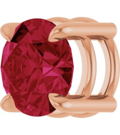 88436 Pendant Set 14K Rose Round Lab-Grown Ruby 7 Mm Polished Lab-Grown Ruby Solitaire Slide Pendant