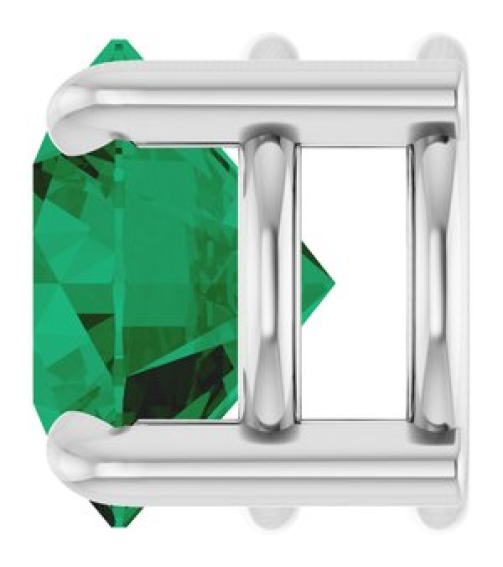 88436 Pendant Set Platinum Round Lab-Grown Emerald 7 Mm Polished Lab-Grown Emerald Solitaire Slide Pendant