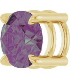 88436 Pendant Set 14K Yellow Round Lab-Grown Alexandrite 7 Mm Polished Lab-Grown Alexandrite Solitaire Slide Pendant