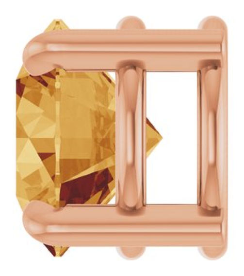 88436 Pendant Set 14K Rose Round Natural Citrine 7 Mm Polished Natural Citrine Solitaire Slide Pendant