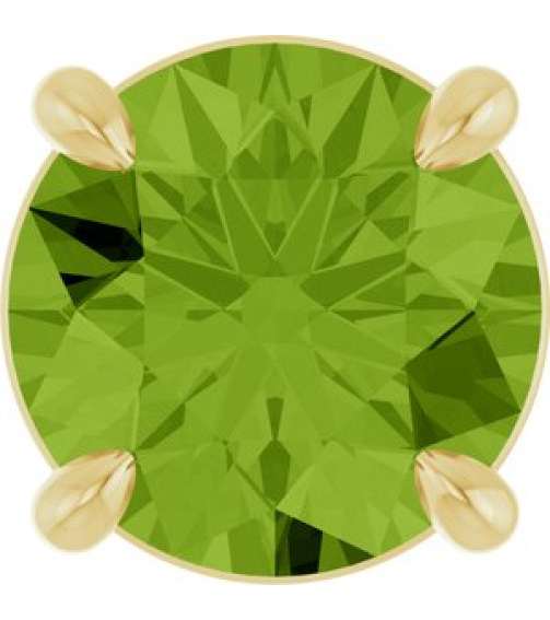 88436 Pendant Set 14K Yellow Round Natural Peridot 7 Mm Polished Natural Peridot Solitaire Slide Pendant