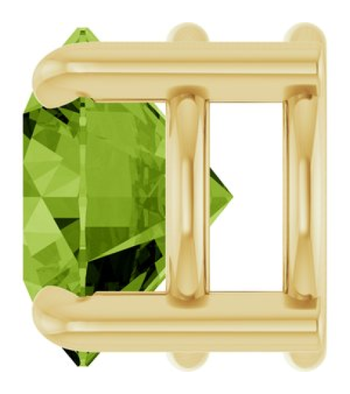 88436 Pendant Set 14K Yellow Round Natural Peridot 7 Mm Polished Natural Peridot Solitaire Slide Pendant