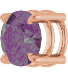 88436 Pendant Set 14K Rose Round Lab-Grown Alexandrite 7 Mm Polished Lab-Grown Alexandrite Solitaire Slide Pendant