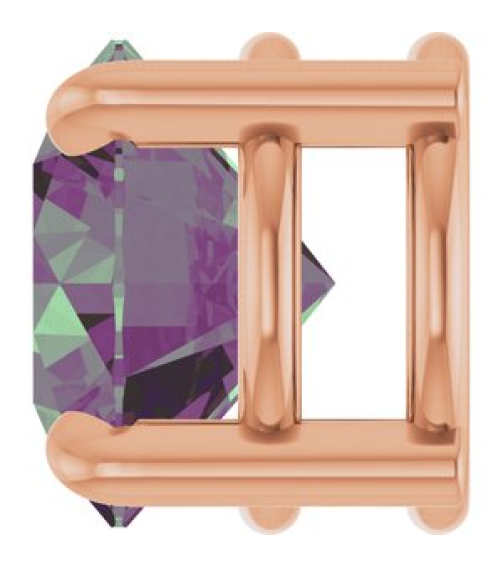 88436 Pendant Set 14K Rose Round Lab-Grown Alexandrite 7 Mm Polished Lab-Grown Alexandrite Solitaire Slide Pendant