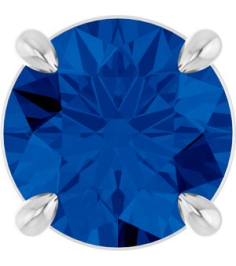 88436 Pendant Set 14K White Round Lab-Grown Blue Sapphire 7 Mm Polished Lab-Grown Blue Sapphire Solitaire Slide Pendant