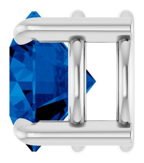88436 Pendant Set 14K White Round Lab-Grown Blue Sapphire 7 Mm Polished Lab-Grown Blue Sapphire Solitaire Slide Pendant