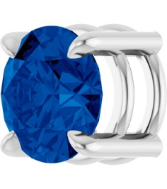 88436 Pendant Set 14K White Round Lab-Grown Blue Sapphire 7 Mm Polished Lab-Grown Blue Sapphire Solitaire Slide Pendant