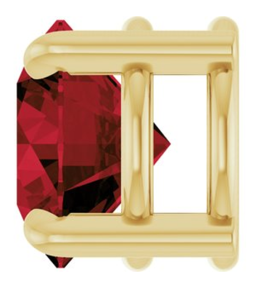 88436 Pendant Set 14K Yellow Round Natural Mozambique Garnet 7 Mm Polished Natural Mozambique Garnet Solitaire Slide Pendant