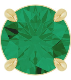 88436 Pendant Set 14K Yellow Round Lab-Grown Emerald 7 Mm Polished Lab-Grown Emerald Solitaire Slide Pendant