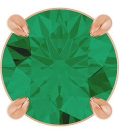88436 Pendant Set 14K Rose Round Lab-Grown Emerald 7 Mm Polished Lab-Grown Emerald Solitaire Slide Pendant