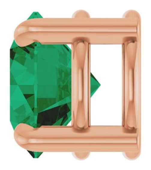 88436 Pendant Set 14K Rose Round Lab-Grown Emerald 7 Mm Polished Lab-Grown Emerald Solitaire Slide Pendant