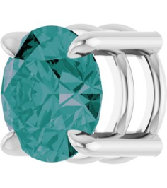 88436 Pendant Set Sterling Silver Round Lab-Grown Alexandrite 7 Mm Polished Lab-Grown Alexandrite Solitaire Slide Pendant