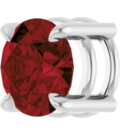 88436 Pendant Set Platinum Round Natural Mozambique Garnet 7 Mm Polished Natural Mozambique Garnet Solitaire Slide Pendant